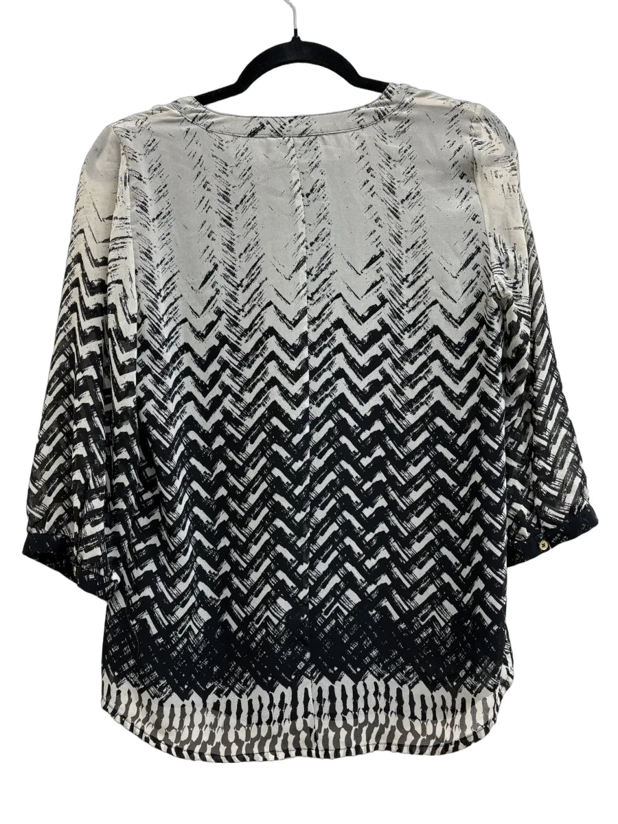 Calvin Klein Chevron Print Blouse Black - back