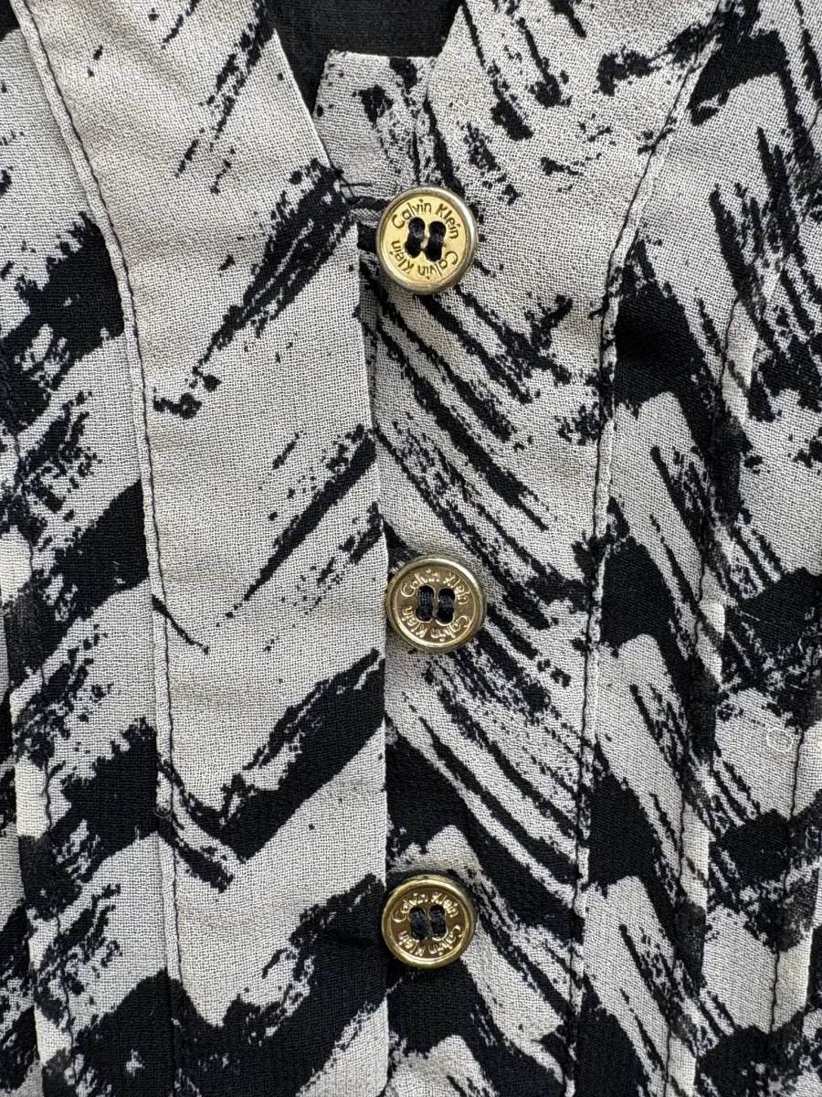 Calvin Klein Chevron Print Blouse Black - detail