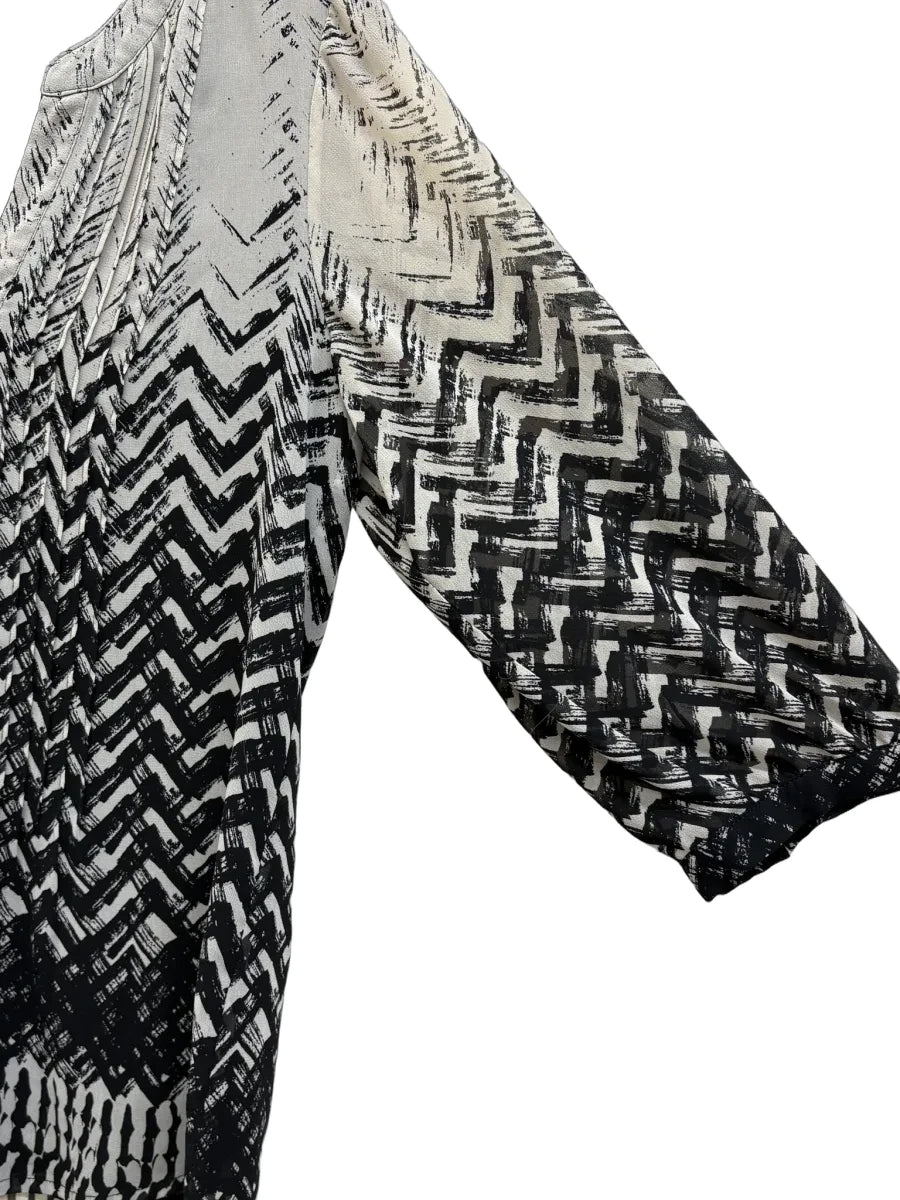 Calvin Klein Chevron Print Blouse Black - detail