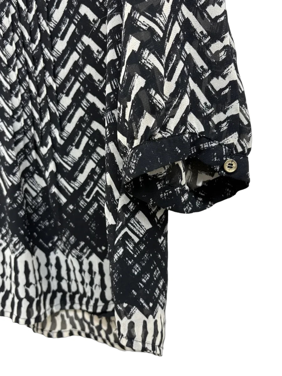 Calvin Klein Chevron Print Blouse Black - detail