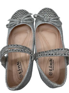 Link Glitter Ballet Flat with Rhinestone Bow Silver - detail