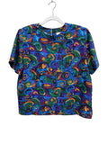 Kim Rogers Multicolor Abstract Print Silk Blouse - front