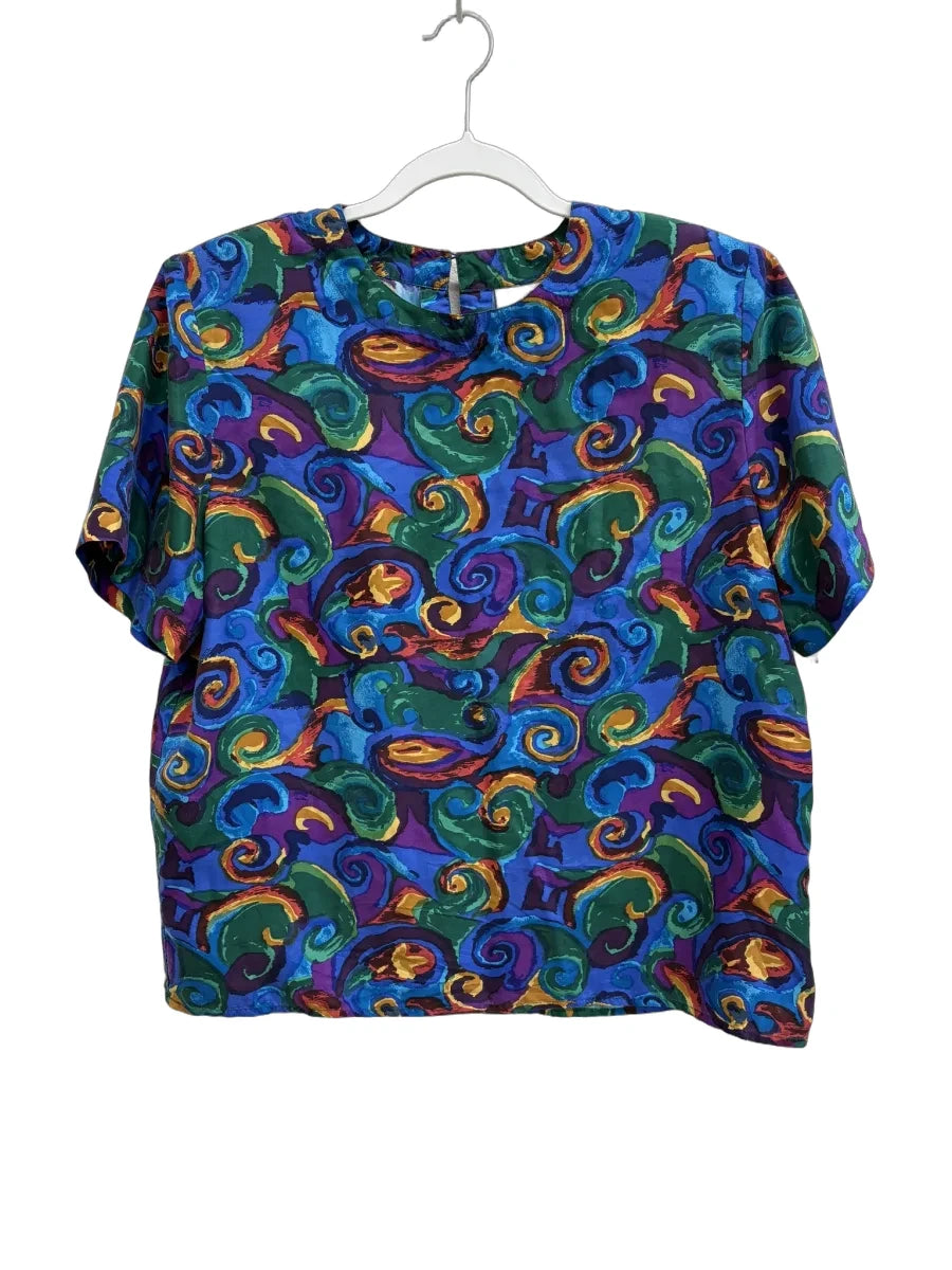 Kim Rogers Multicolor Abstract Print Silk Blouse - front