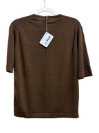 Bleyle Brown Short Sleeve Knit Top Back Zip - back