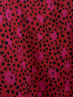 Nine West Animal Print Blouse Red Pink - fabric