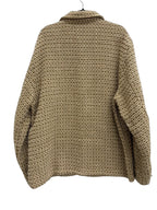 Nova Men Geometric Textured Shirt Jacket Tan Cream - back