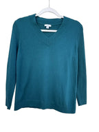 J. Jill Teal V-Neck Knit Sweater Small - front