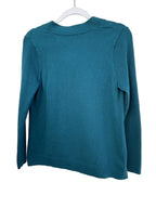 J. Jill Teal V-Neck Knit Sweater Small - back