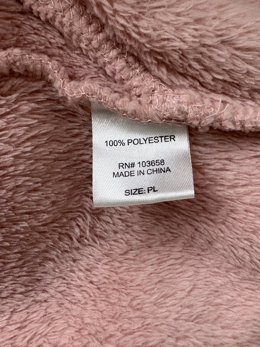 Jason Maxwell Pink Embossed Dot Fleece Full-Zip Jacket - label