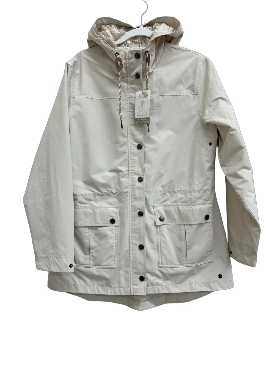 Natural Reflections Cream Essential Parka Jacket Hood - front