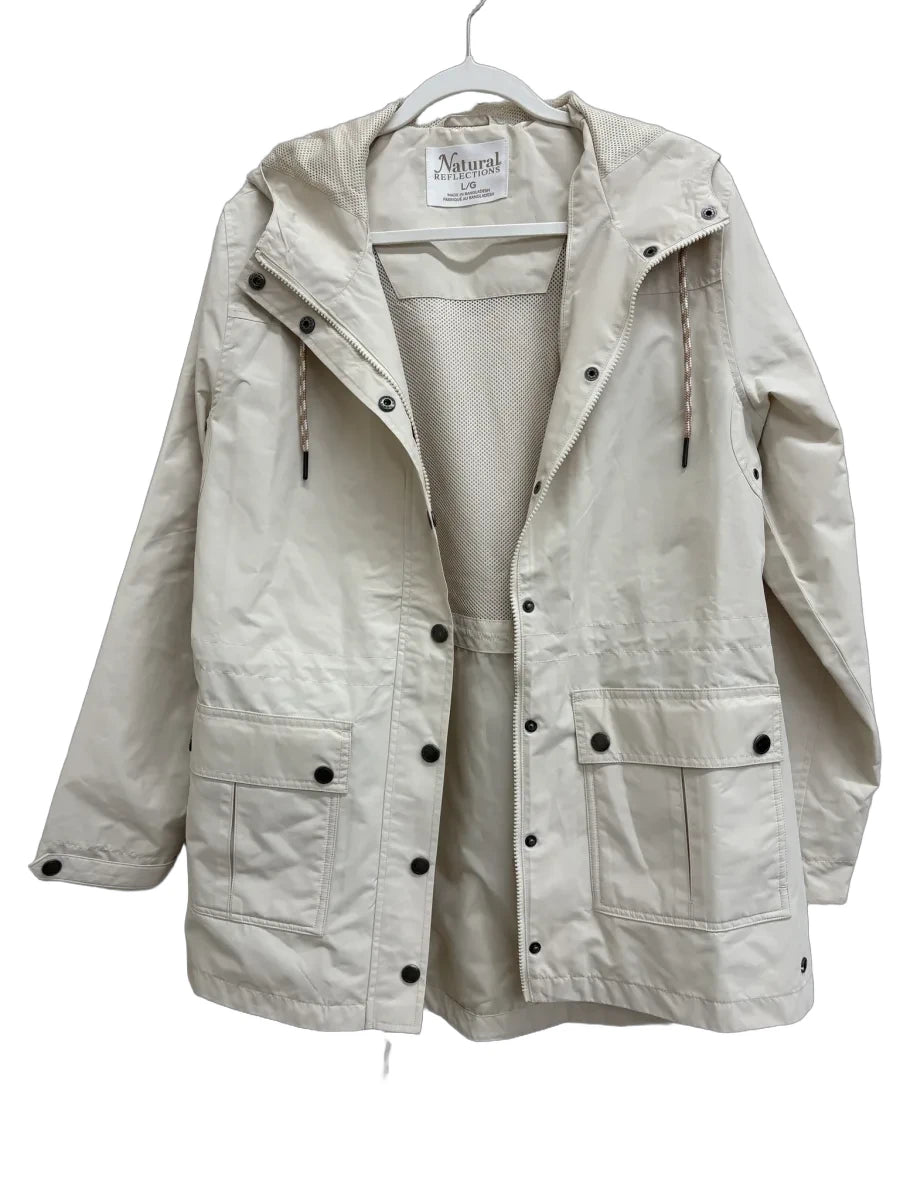 Natural Reflections Cream Essential Parka Jacket Hood - front