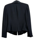 Jones New York Black Satin Lapel Blazer - back