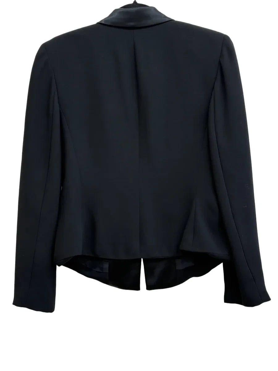 Jones New York Black Satin Lapel Blazer - back