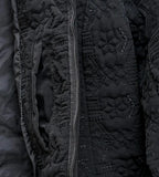 Black Embossed Quilted Zip-Front Jacket