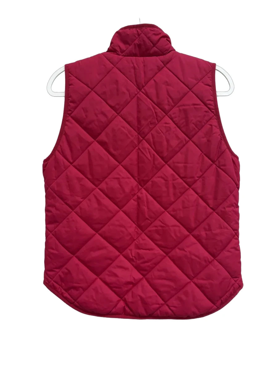 J.Crew Quilted Puffer Vest Raspberry Pink - back