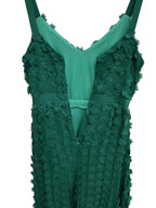 Eva Franco 3D Floral Applique A-Line Midi Dress Green - detail