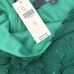 Eva Franco 3D Floral Applique A-Line Midi Dress Green - label