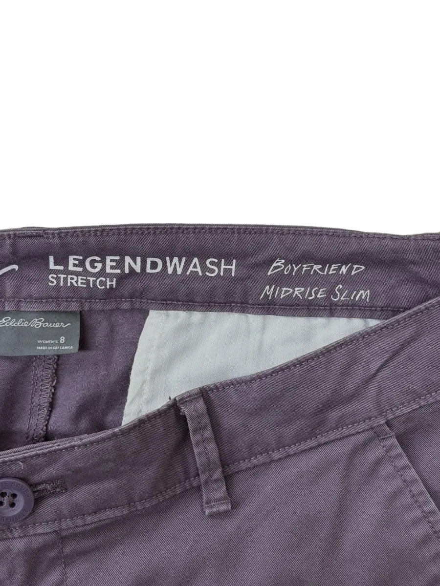 Eddie Bauer Legendwash Stretch Boyfriend Chino Purple - label