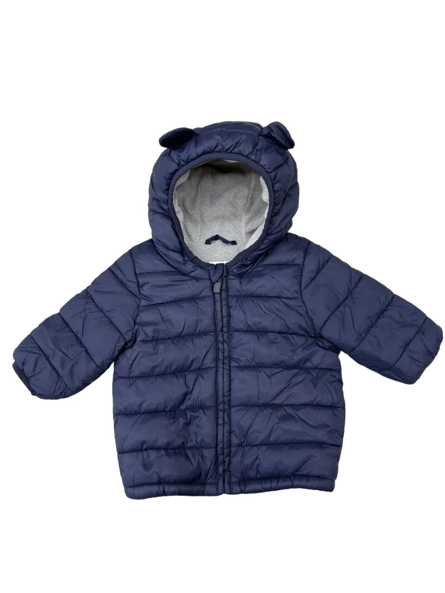 Old Navy Baby Puffer Jacket Bear Ears Hood - front