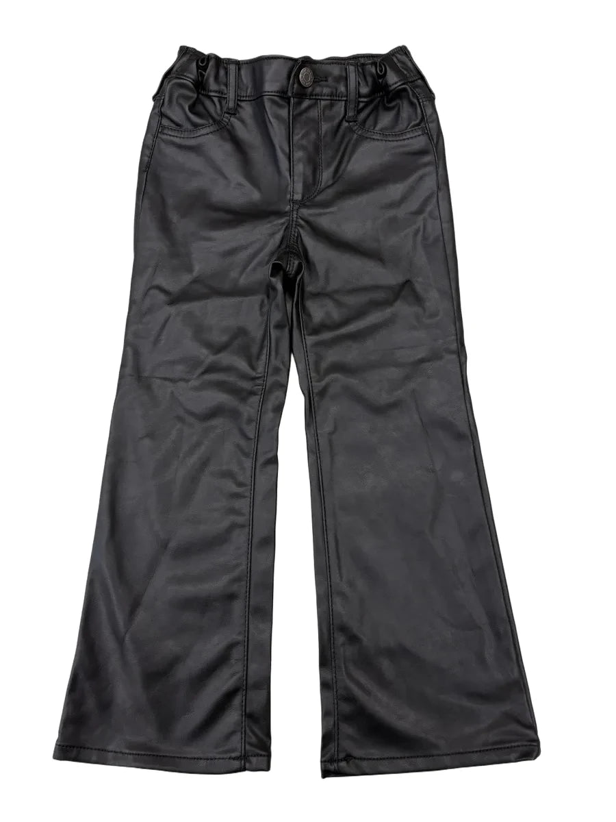 Gap 70s Flare Faux Leather Pants Black - front