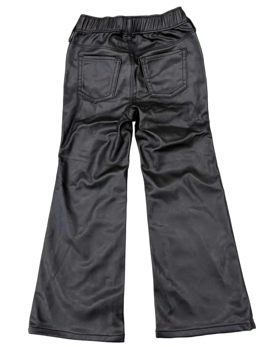 Gap 70s Flare Faux Leather Pants Black - back