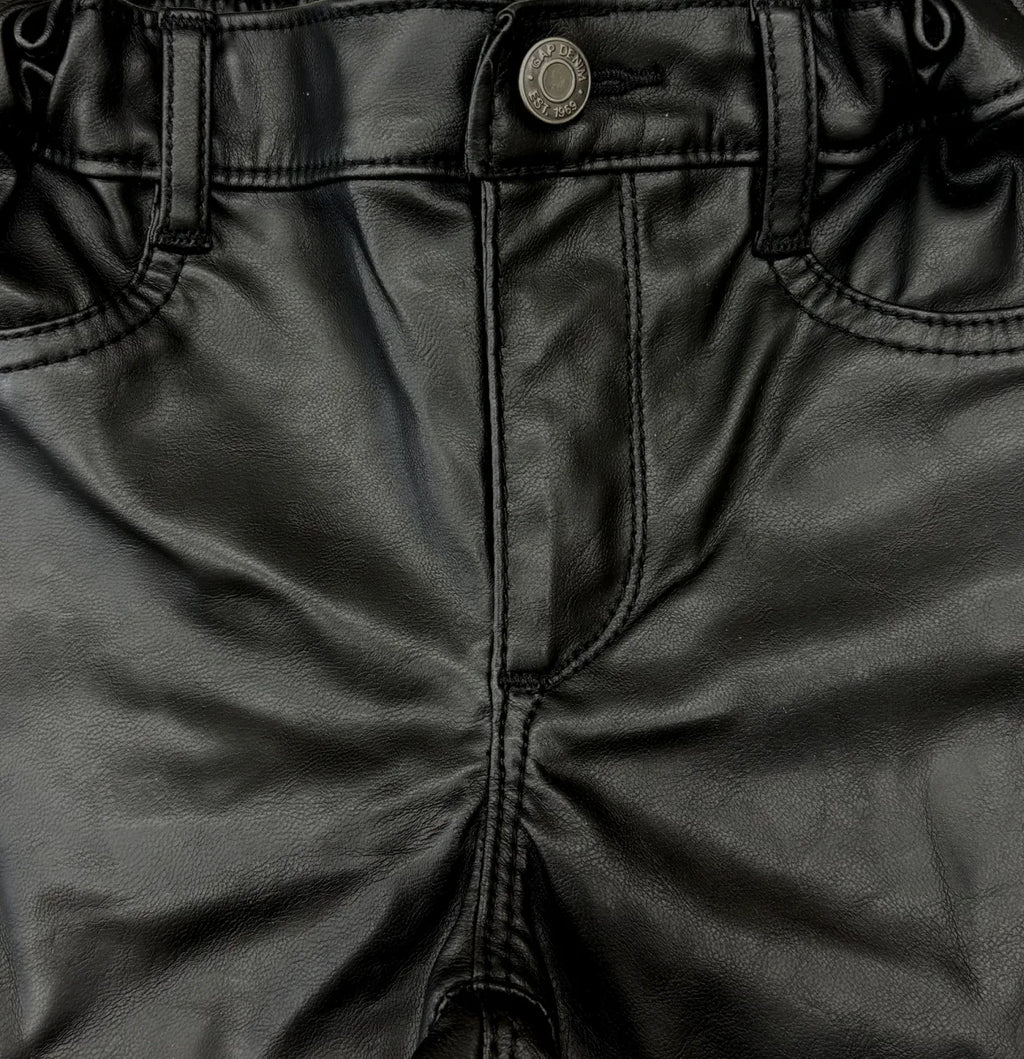 Gap 70s Flare Faux Leather Pants Black - detail