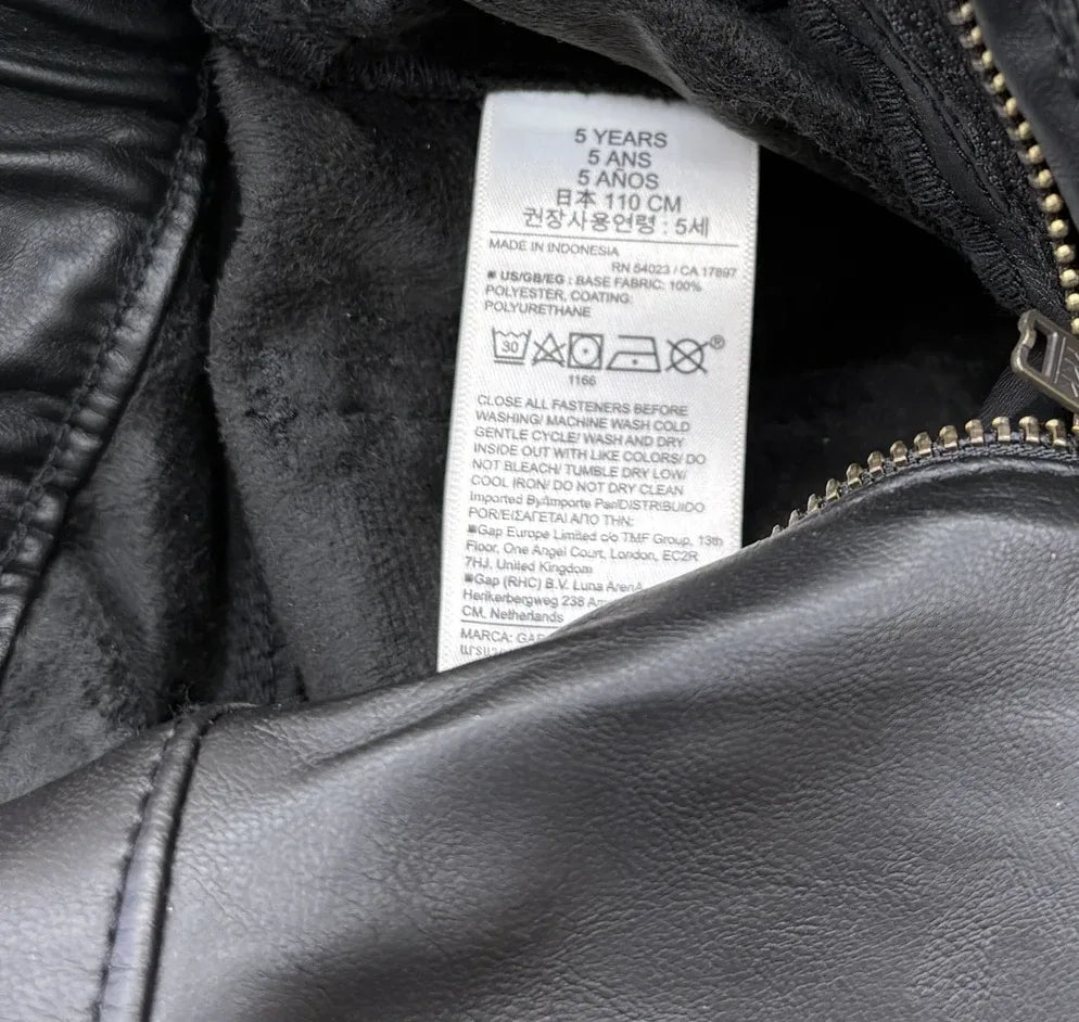 Gap 70s Flare Faux Leather Pants Black - label