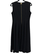 Calvin Klein V-Neck Sleeveless Fit and Flare Midi Dress Black - back