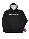 Champion Powerblend Script Logo Pullover Hoodie Black - front