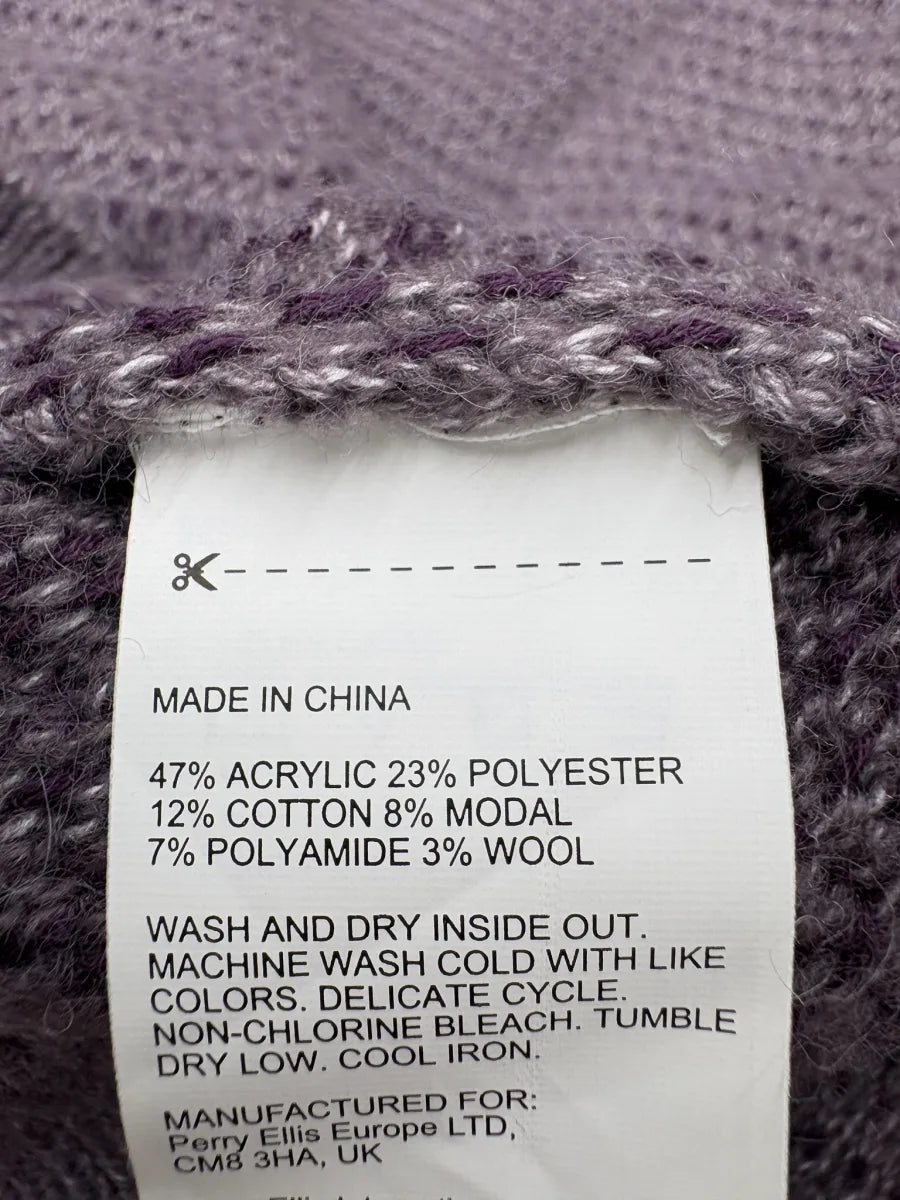 Perry Ellis Open-Front Shawl Collar Knit Sweater - tag