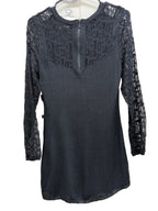 NIC+ZOE Lace Sleeve Knit Top Black - back