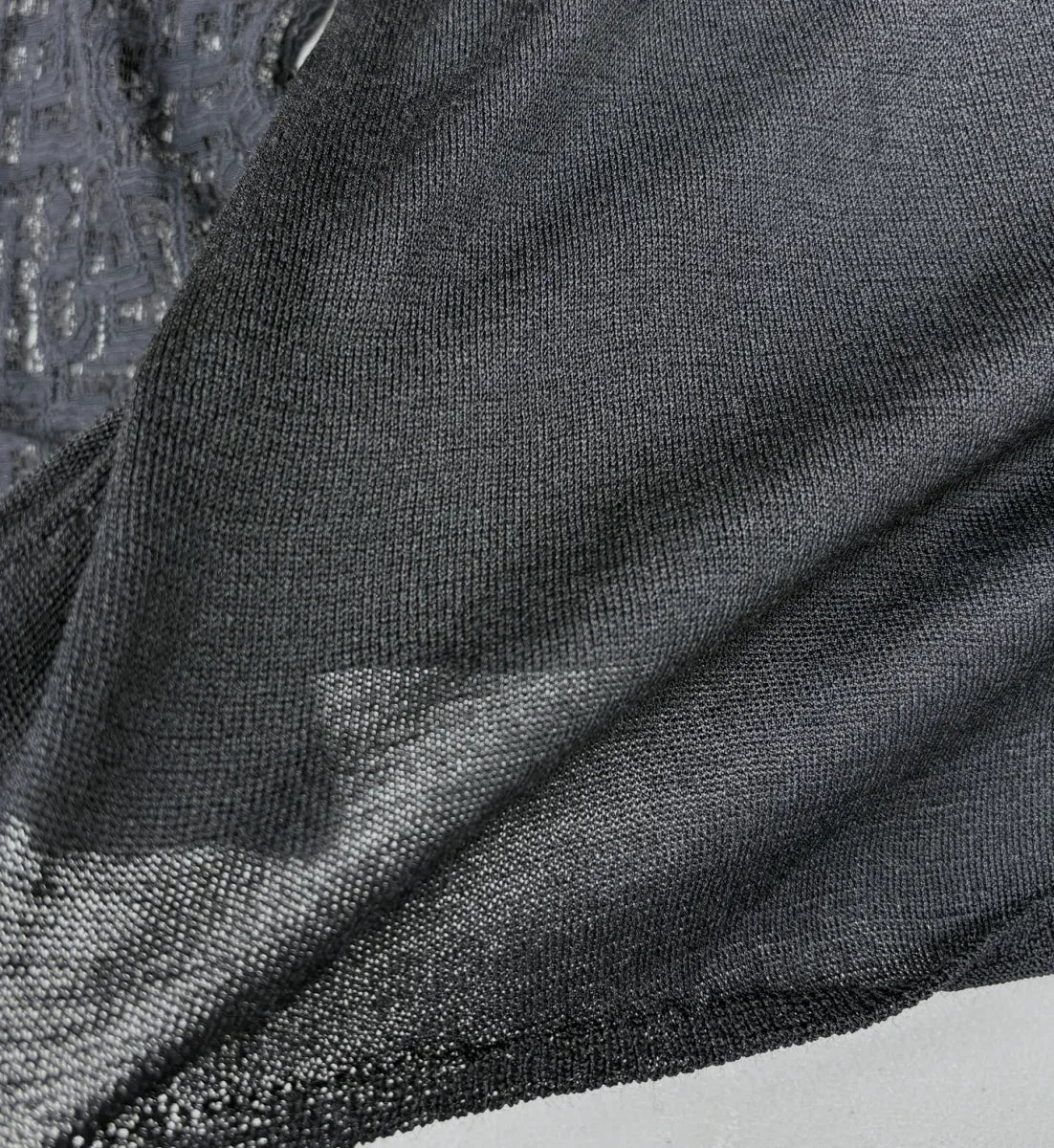 NIC+ZOE Lace Sleeve Knit Top Black - detail