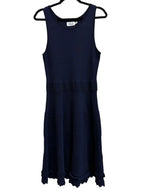 Eliza J Knit Fit and Flare Sleeveless Dress Navy - front