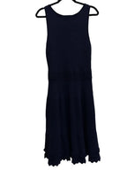 Eliza J Knit Fit and Flare Sleeveless Dress Navy - back
