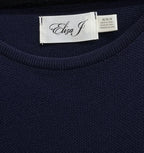 Eliza J Knit Fit and Flare Sleeveless Dress Navy - label
