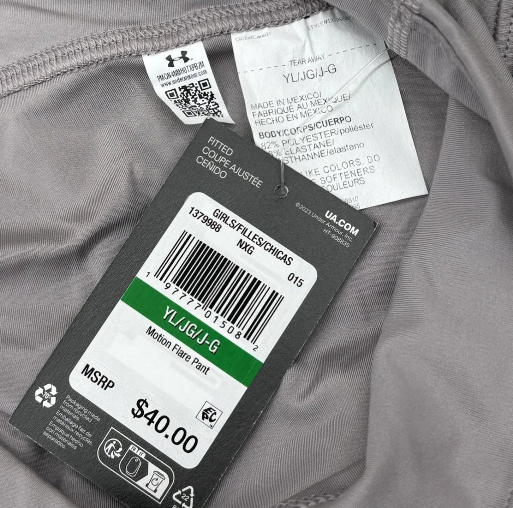 Under Armour Motion Flare Pant Lavender - tag