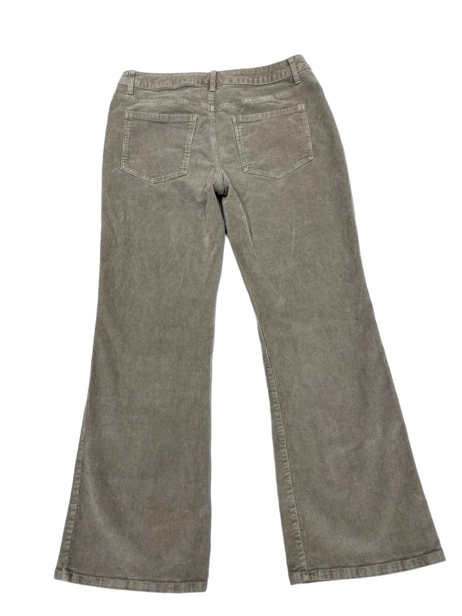 Corduroy Flare Pants Taupe Button Fly Size L - back