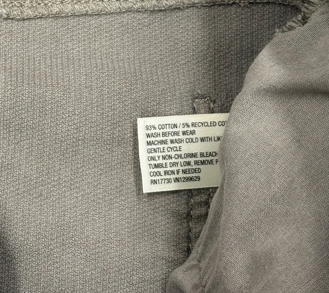 Corduroy Flare Pants Taupe Button Fly Size L - label