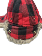 Eddie Bauer Buffalo Plaid Faux Fur Trapper Hat - back