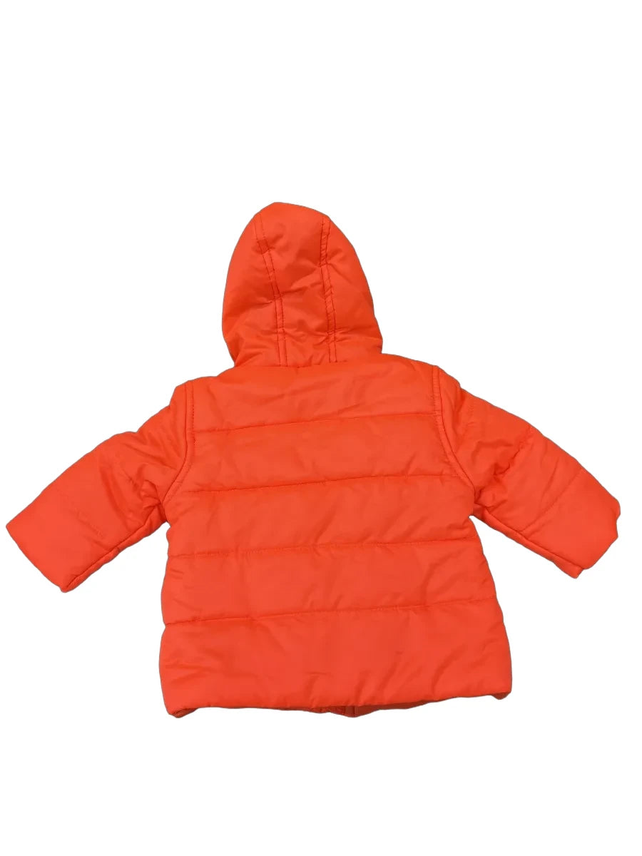 Carter's Puffer Hooded Baby Jacket Orange Gray - back
