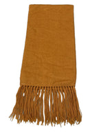 Soft Brushed Fringe Scarf Mustard Orange - front
