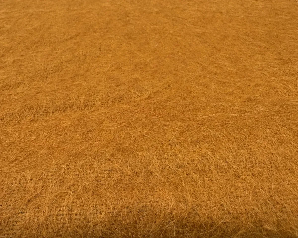 Soft Brushed Fringe Scarf Mustard Orange - fabric