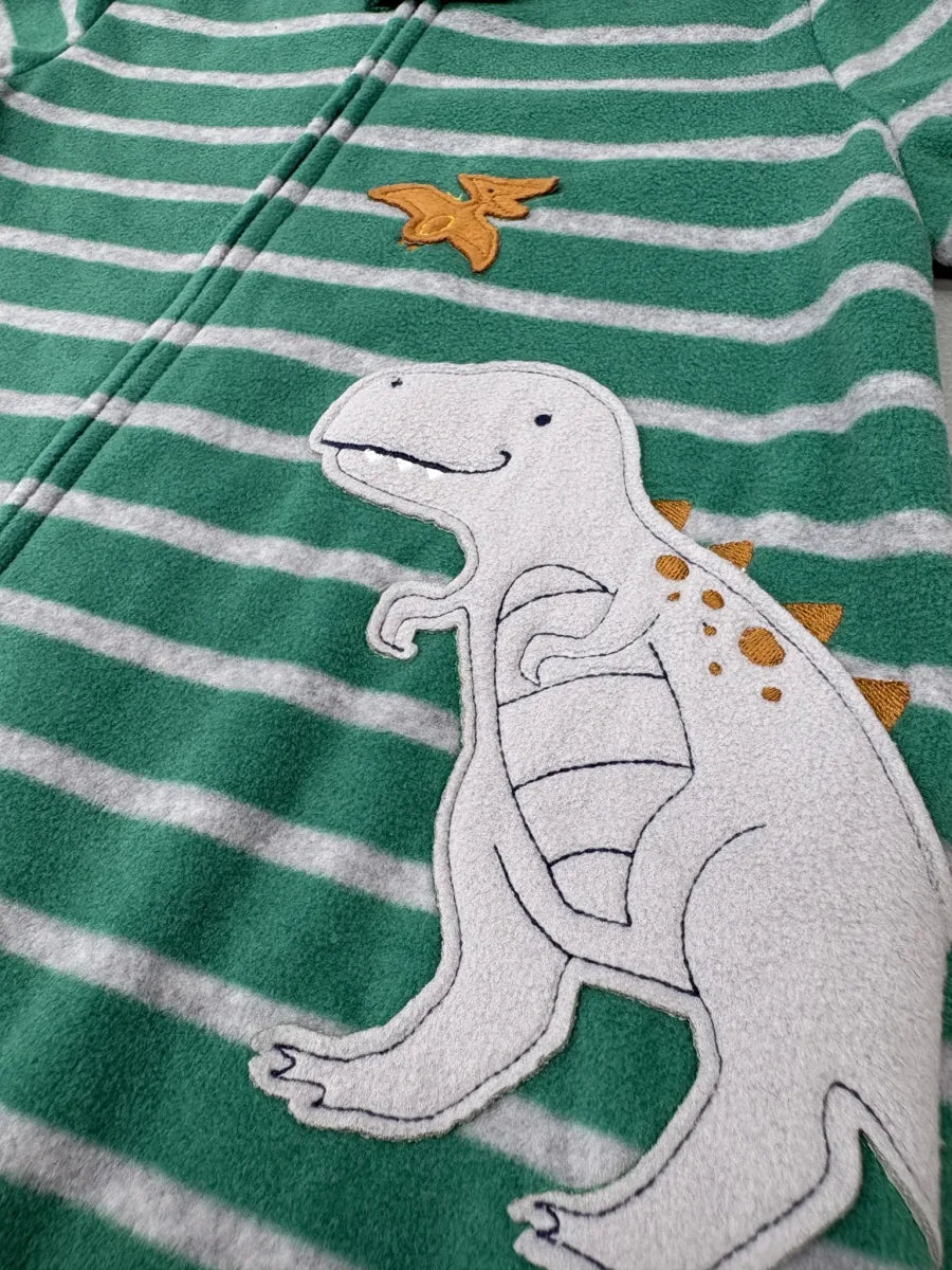 Carter's Dinosaur Print Fleece Footed Sleeper Pajama Green - detail