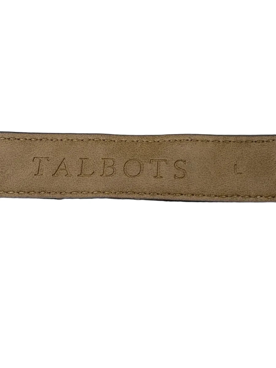 Talbots Braided Leather Belt Gold-Tone Buckle - tag