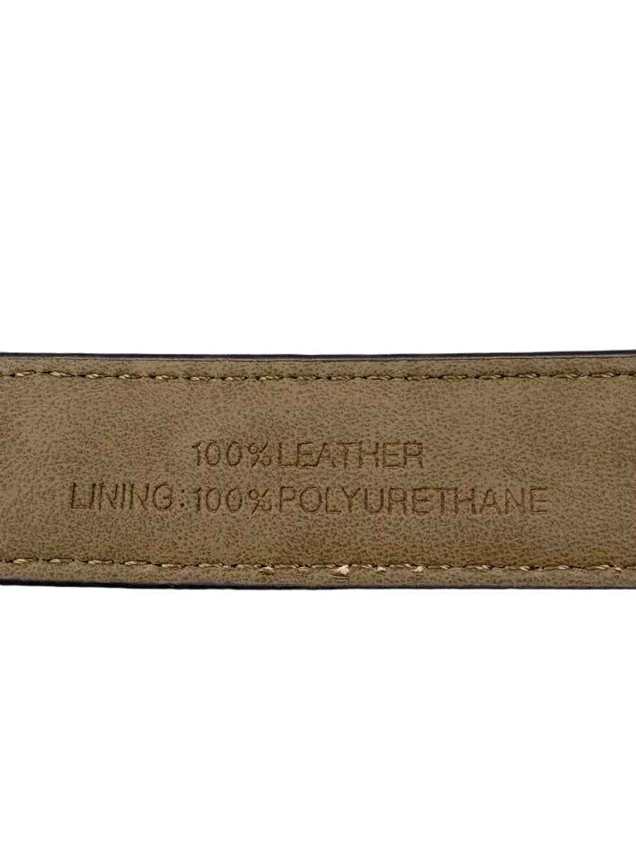 Talbots Braided Leather Belt Gold-Tone Buckle - label