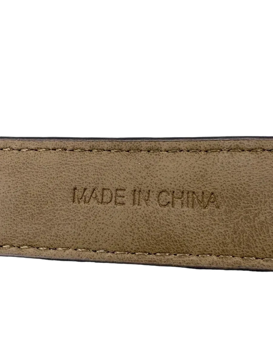 Talbots Braided Leather Belt Gold-Tone Buckle - label