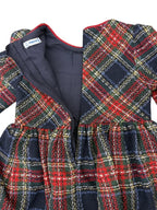 Mayoral Tartan Plaid Tweed A-Line Dress Navy - detail