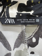 Zara Paisley Print Belted Midi Shirt Dress White - tag