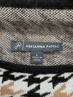 Adrianna Papell Houndstooth Knit Sweater Black - tag