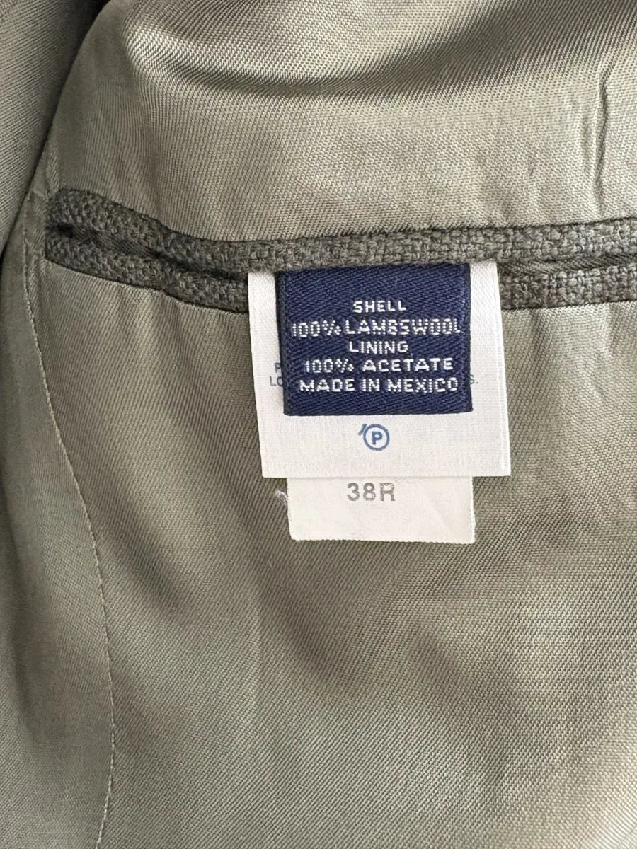 Lands' End Lambswool Two-Button Blazer Gray - tag